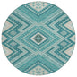 Solene Teal Washable Indoor-Outdoor Rug-Outdoor Rugs-LOOMLAN Rugs-8' x 8'-LOOMLAN