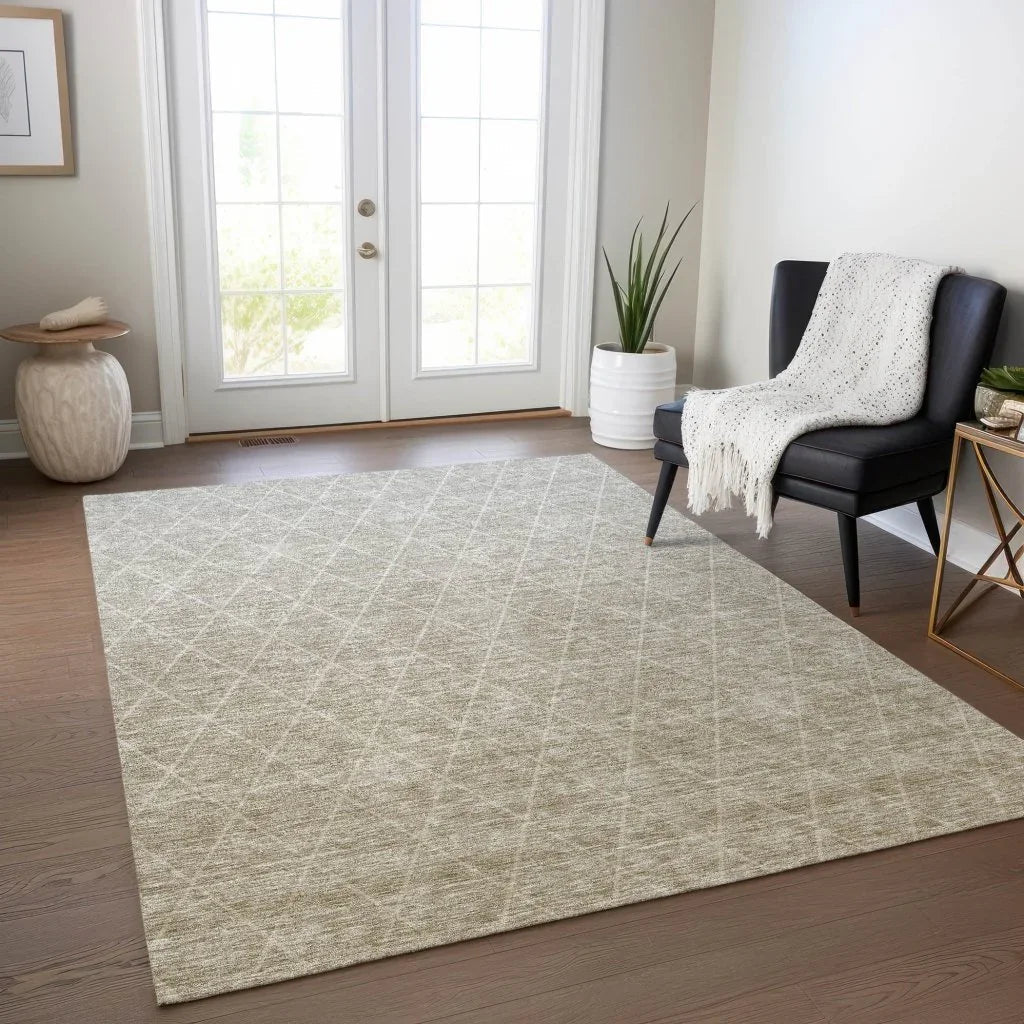 Soleya Brown Washable Indoor - Outdoor Rug - LOOMLAN - LOOMLAN Rugs - Outdoor Rugs