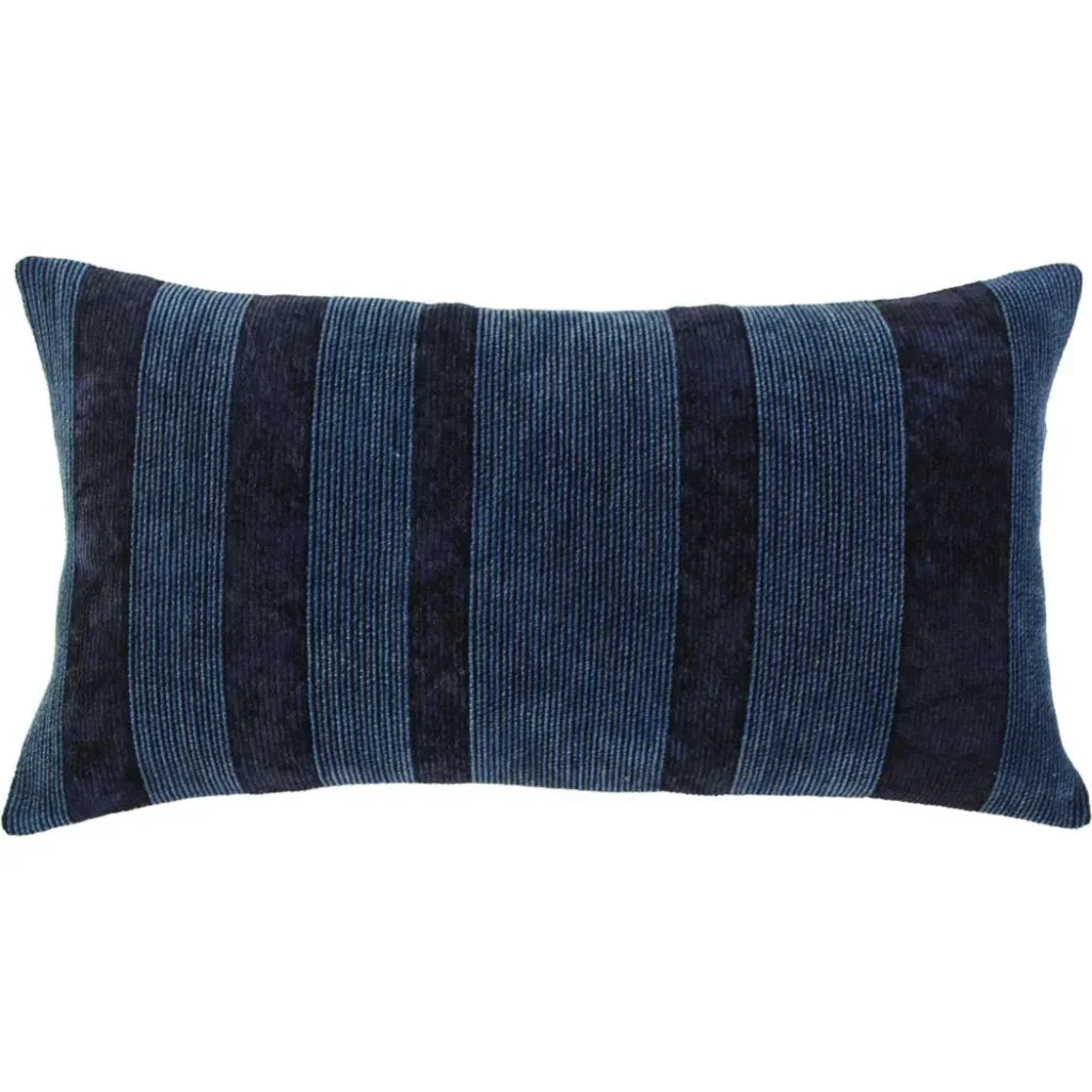 Solid Indigo Lumbar Pillow With Insert - LOOMLAN - LOOMLAN - Throw Pillows