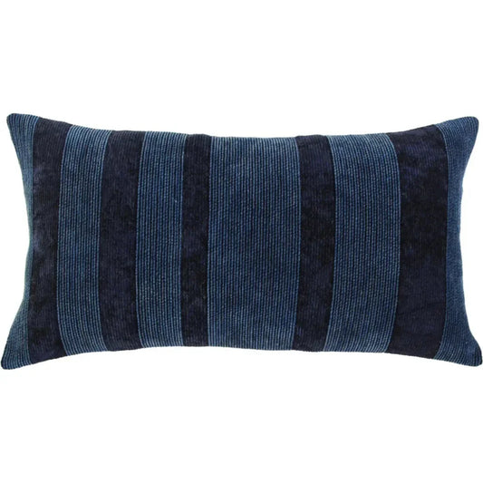 Solid Indigo Lumbar Pillow With Insert - LOOMLAN - LOOMLAN - Throw Pillows