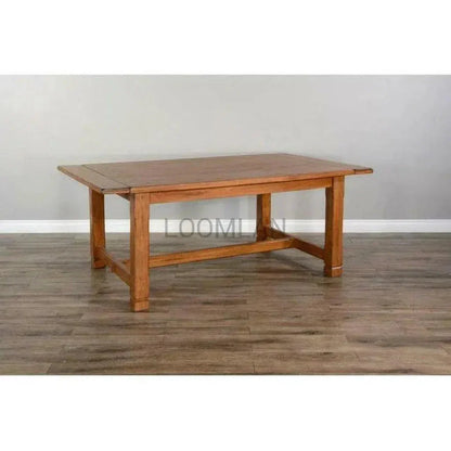 Solid Wood Black Extendable Dining Table 2 Leaves-Dining Tables-Sunny D-LOOMLAN