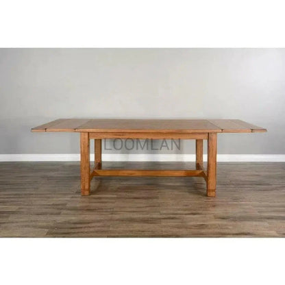 Solid Wood Black Extendable Dining Table 2 Leaves-Dining Tables-Sunny D-LOOMLAN