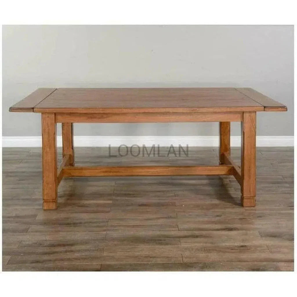 Solid Wood Black Extendable Dining Table 2 Leaves-Dining Tables-Sunny D-LOOMLAN