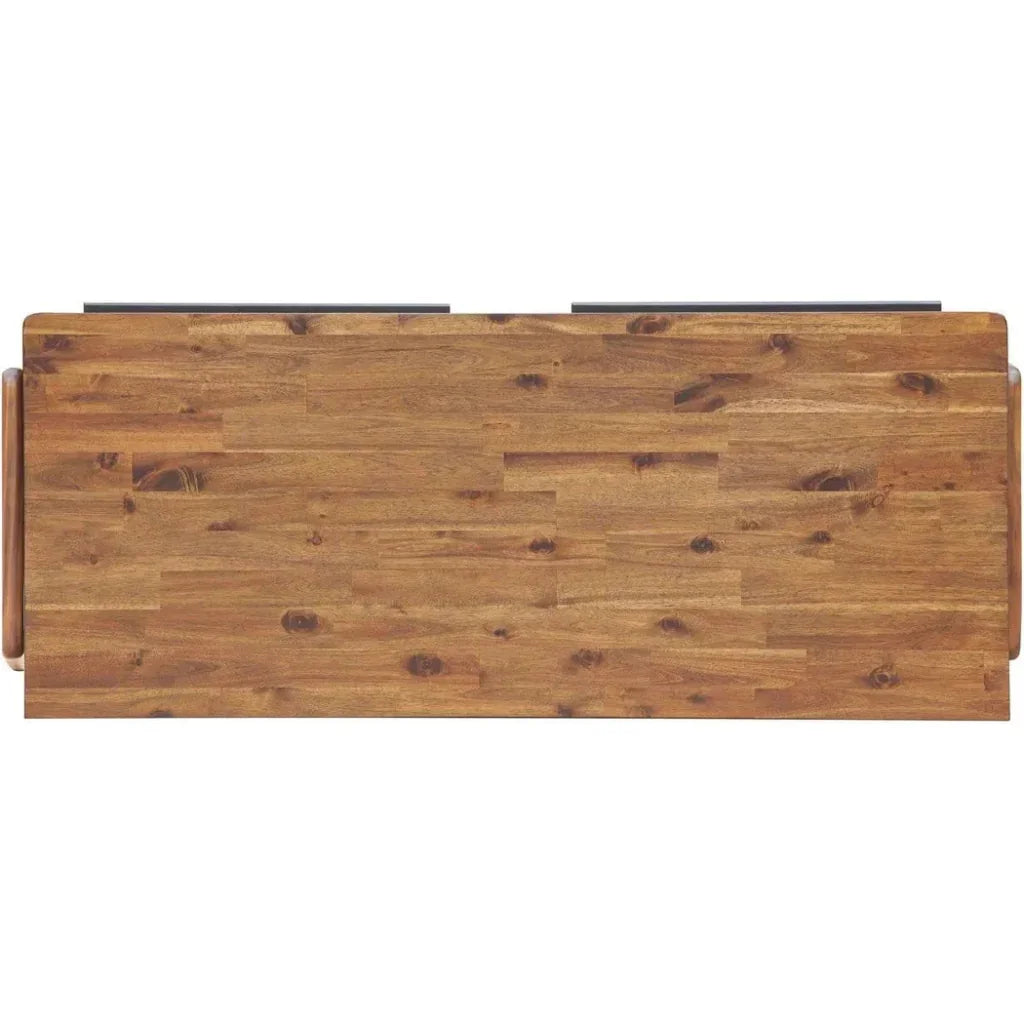 Solid Wood Desk Storage Drawers Remix Writing Desk-Home Office Desks-LH Imports-LOOMLAN