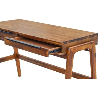 Solid Wood Desk Storage Drawers Remix Writing Desk-Home Office Desks-LH Imports-LOOMLAN