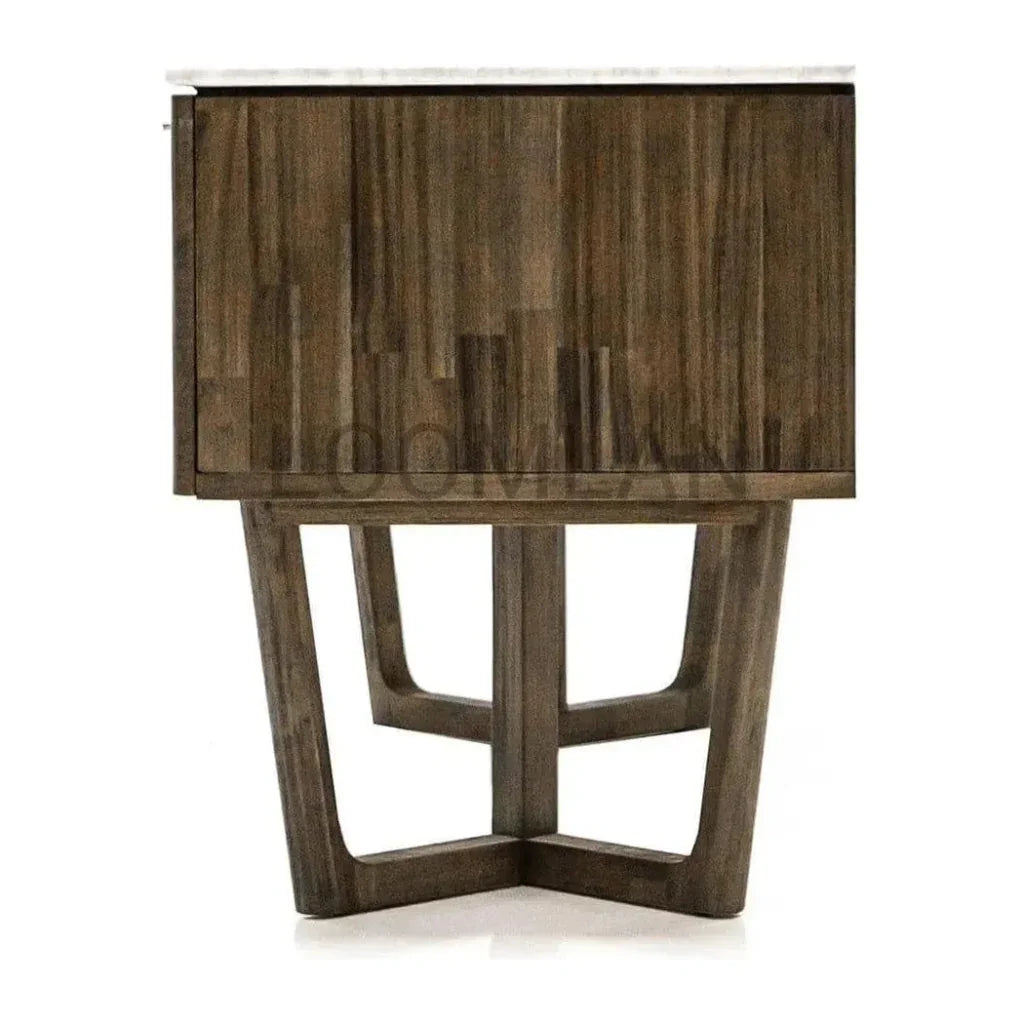 Solid Wood & Marble Mid-Century Desk Aura Writing Desk-Home Office Desks-LH Imports-LOOMLAN