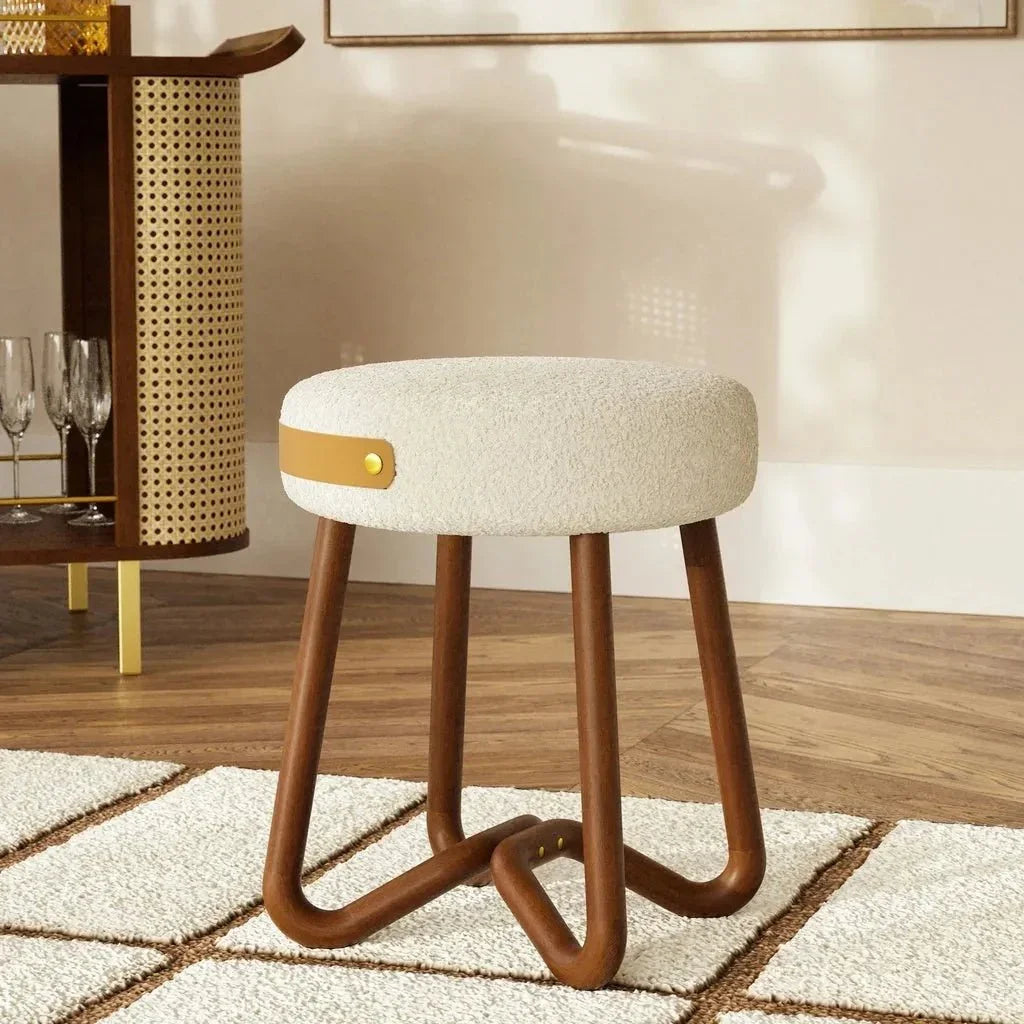 Solid Wood Modern Stool - LOOMLAN - Urbia - Poufs and Stools