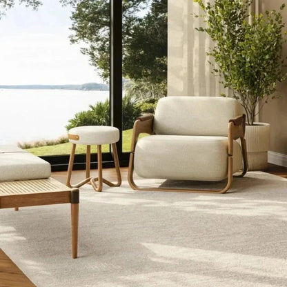 Solid Wood Modern Stool - LOOMLAN - Urbia - Poufs and Stools