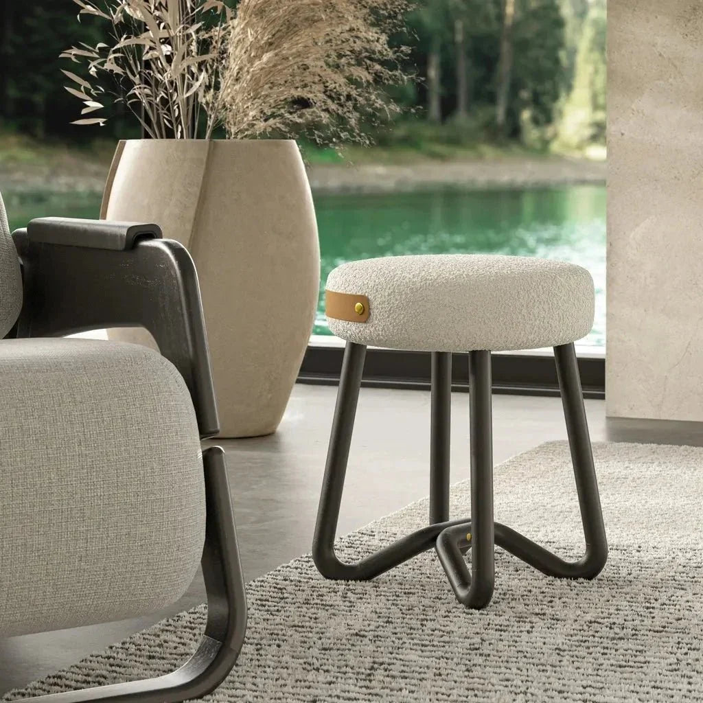 Solid Wood Modern Stool - LOOMLAN - Urbia - Poufs and Stools