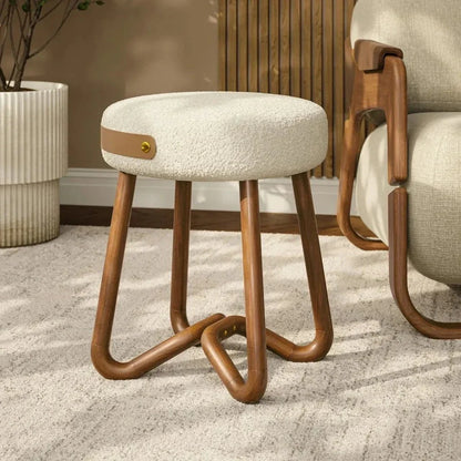 Solid Wood Modern Stool - LOOMLAN - Urbia - Poufs and Stools