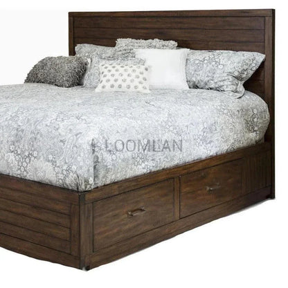 Solid Wood Platform Storage Bed with Drawers - LOOMLAN - Sunny D - Beds
