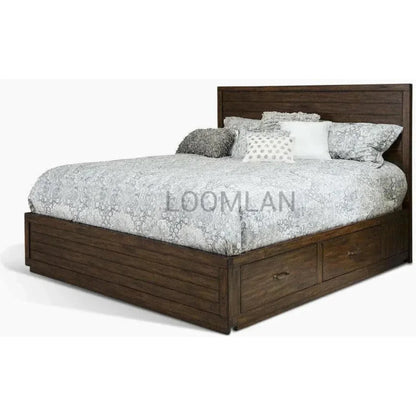 Solid Wood Platform Storage Bed with Drawers - LOOMLAN - Sunny D - Beds