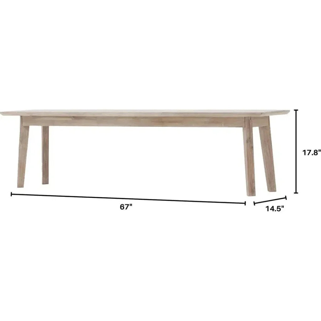Solid Wood Rustic Dining Bench Gia Bench - LOOMLAN - LH Imports - Dining Benches