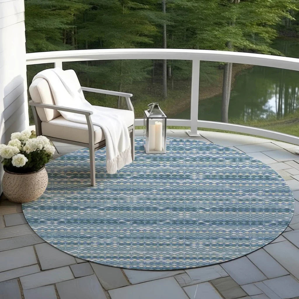 Solina Blue Washable Indoor - Outdoor Rug - LOOMLAN - LOOMLAN Rugs - Outdoor Rugs