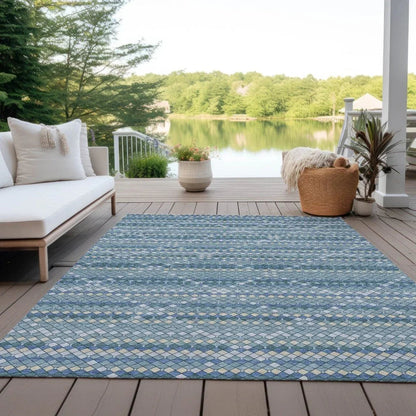 Solina Blue Washable Indoor - Outdoor Rug - LOOMLAN - LOOMLAN Rugs - Outdoor Rugs
