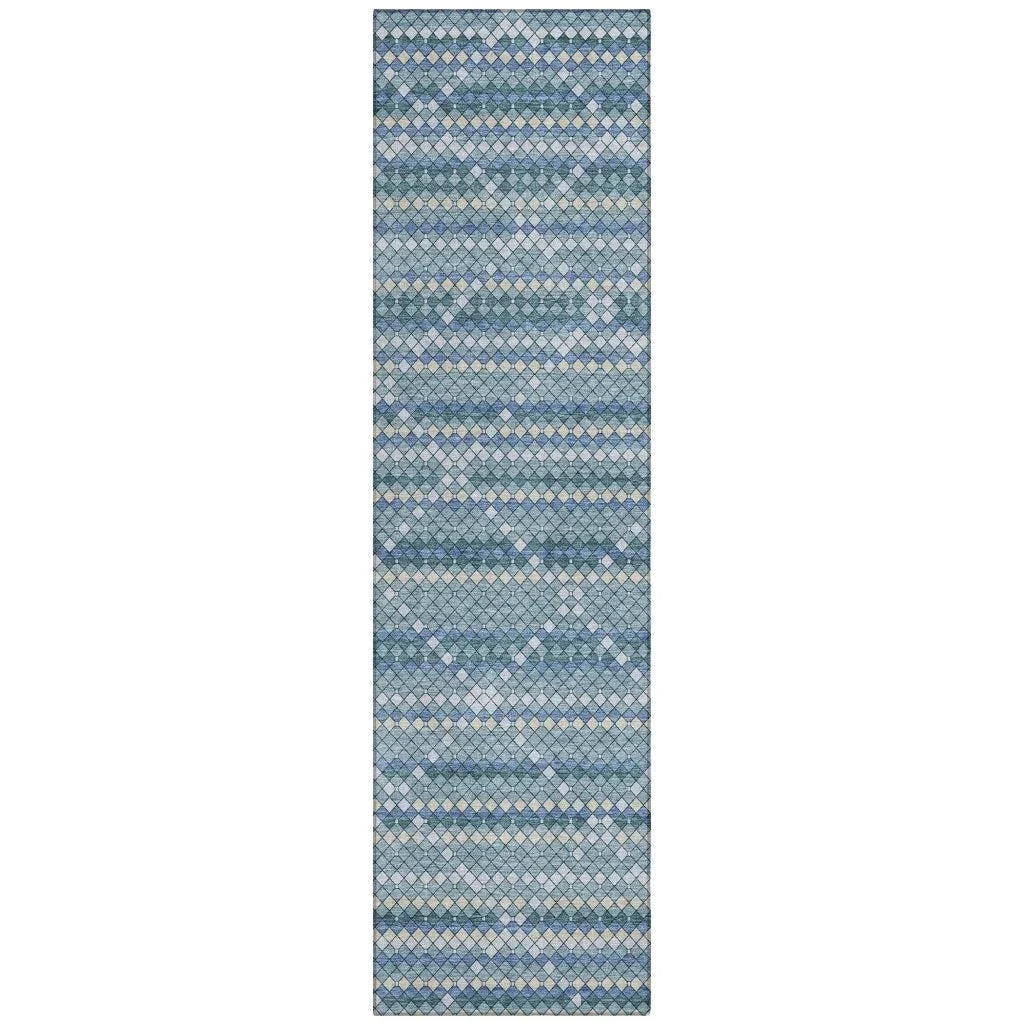 Solina Blue Washable Indoor - Outdoor Rug - LOOMLAN - LOOMLAN Rugs - Outdoor Rugs