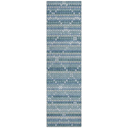 Solina Blue Washable Indoor - Outdoor Rug - LOOMLAN - LOOMLAN Rugs - Outdoor Rugs