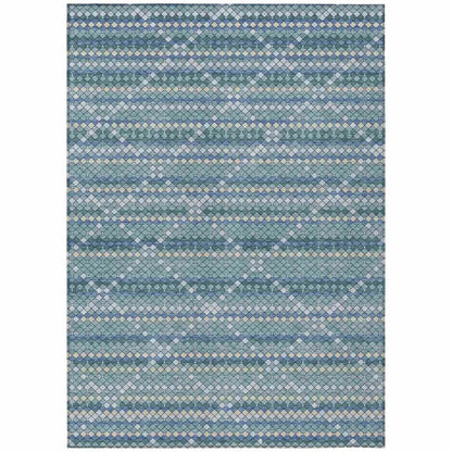 Solina Blue Washable Indoor - Outdoor Rug - LOOMLAN - LOOMLAN Rugs - Outdoor Rugs