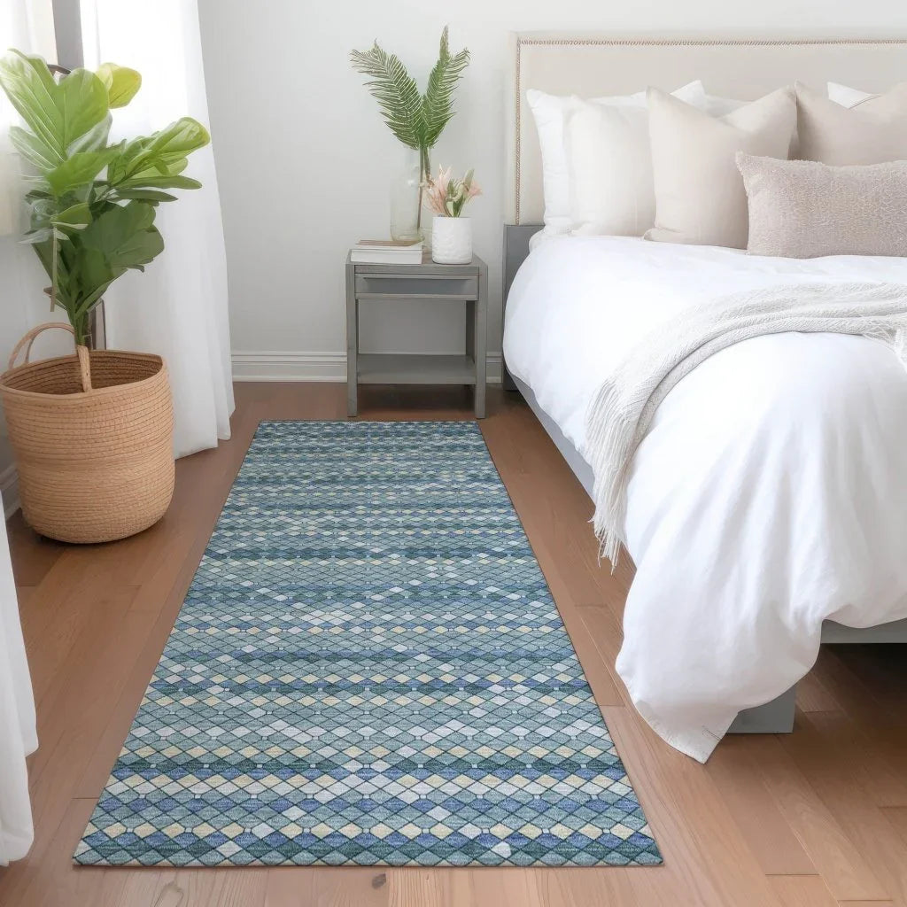 Solina Blue Washable Indoor - Outdoor Rug - LOOMLAN - LOOMLAN Rugs - Outdoor Rugs