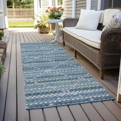 Solina Blue Washable Indoor - Outdoor Rug - LOOMLAN - LOOMLAN Rugs - Outdoor Rugs