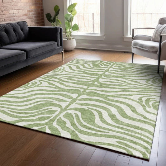 Solstice Aloe Washable Indoor-Outdoor Rug-Outdoor Rugs-LOOMLAN Rugs-LOOMLAN