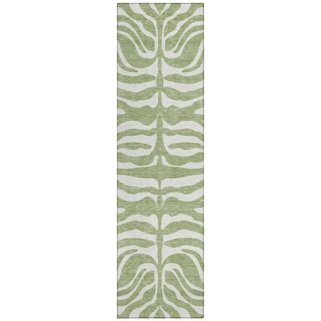 Solstice Aloe Washable Indoor-Outdoor Rug-Outdoor Rugs-LOOMLAN Rugs-2'3" x 7'6"-LOOMLAN
