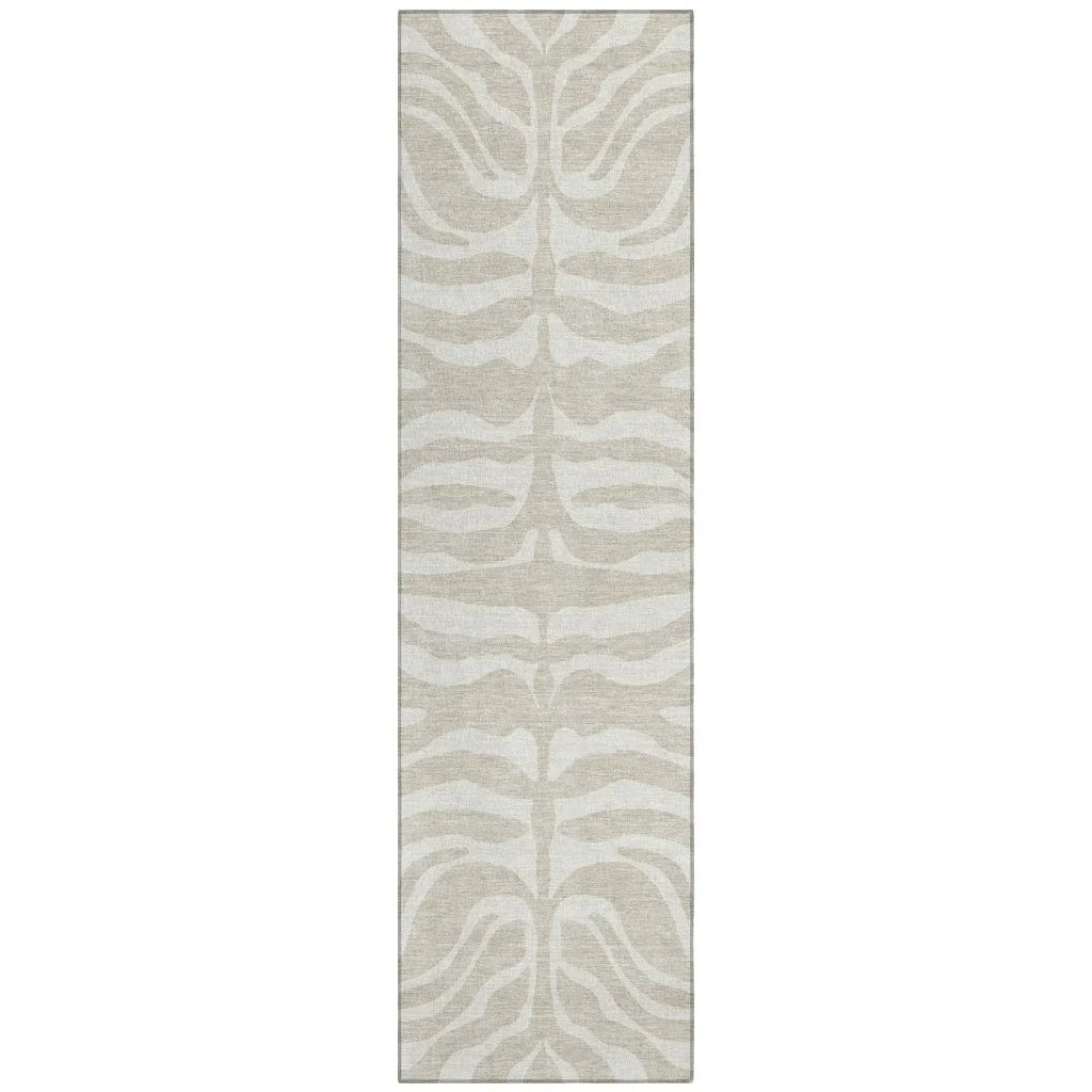 Solstice Beige Washable Indoor-Outdoor Rug-Outdoor Rugs-LOOMLAN Rugs-2'3" x 7'6"-LOOMLAN