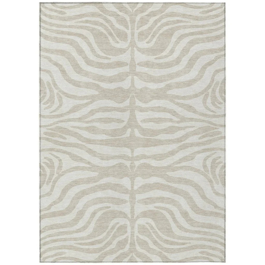 Solstice Beige Washable Indoor-Outdoor Rug-Outdoor Rugs-LOOMLAN Rugs-2'6" x 3'10"-LOOMLAN