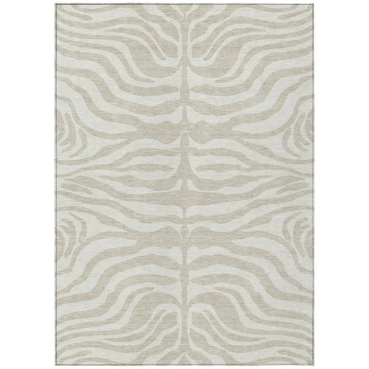 Solstice Beige Washable Indoor-Outdoor Rug-Outdoor Rugs-LOOMLAN Rugs-2'6" x 3'10"-LOOMLAN