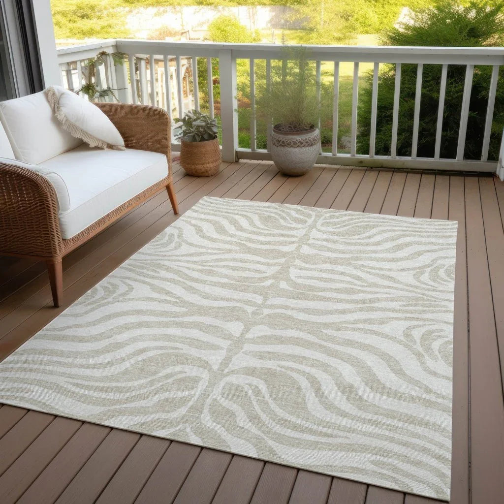 Solstice Beige Washable Indoor-Outdoor Rug-Outdoor Rugs-LOOMLAN Rugs-LOOMLAN
