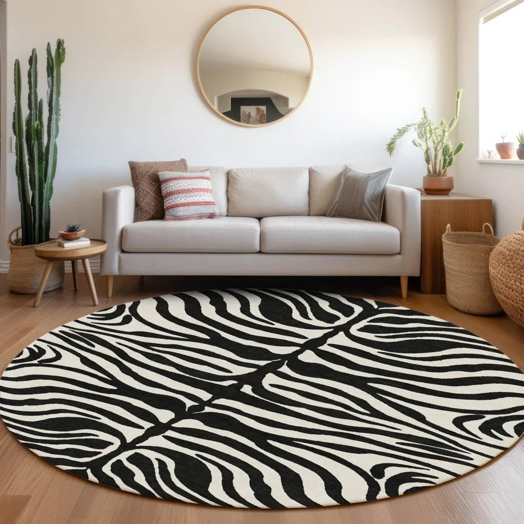 Solstice Black Washable Indoor-Outdoor Rug-Outdoor Rugs-LOOMLAN Rugs-LOOMLAN