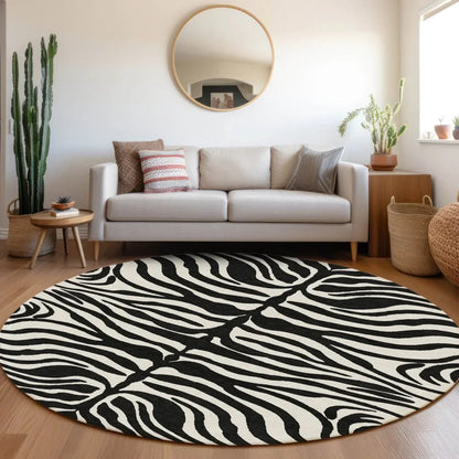 Solstice Black Washable Indoor-Outdoor Rug-Outdoor Rugs-LOOMLAN Rugs-LOOMLAN