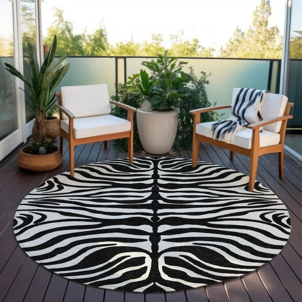 Solstice Black Washable Indoor-Outdoor Rug-Outdoor Rugs-LOOMLAN Rugs-LOOMLAN