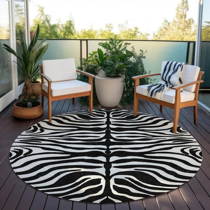 Solstice Black Washable Indoor-Outdoor Rug-Outdoor Rugs-LOOMLAN Rugs-LOOMLAN