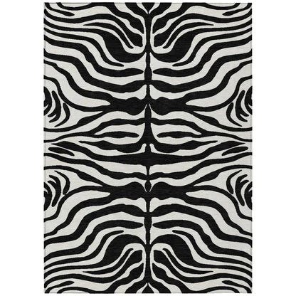 Solstice Black Washable Indoor-Outdoor Rug-Outdoor Rugs-LOOMLAN Rugs-2'6" x 3'10"-LOOMLAN