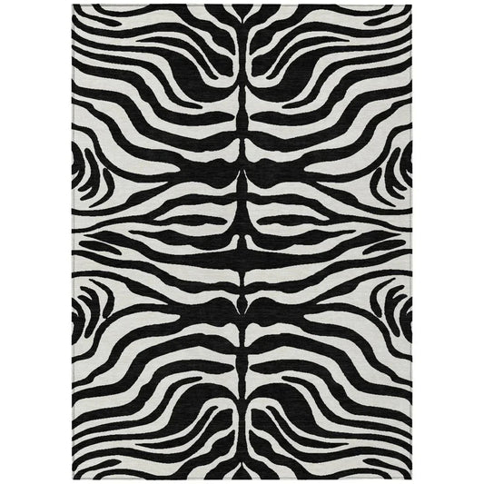 Solstice Black Washable Indoor-Outdoor Rug-Outdoor Rugs-LOOMLAN Rugs-2'6" x 3'10"-LOOMLAN