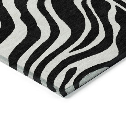 Solstice Black Washable Indoor-Outdoor Rug-Outdoor Rugs-LOOMLAN Rugs-LOOMLAN