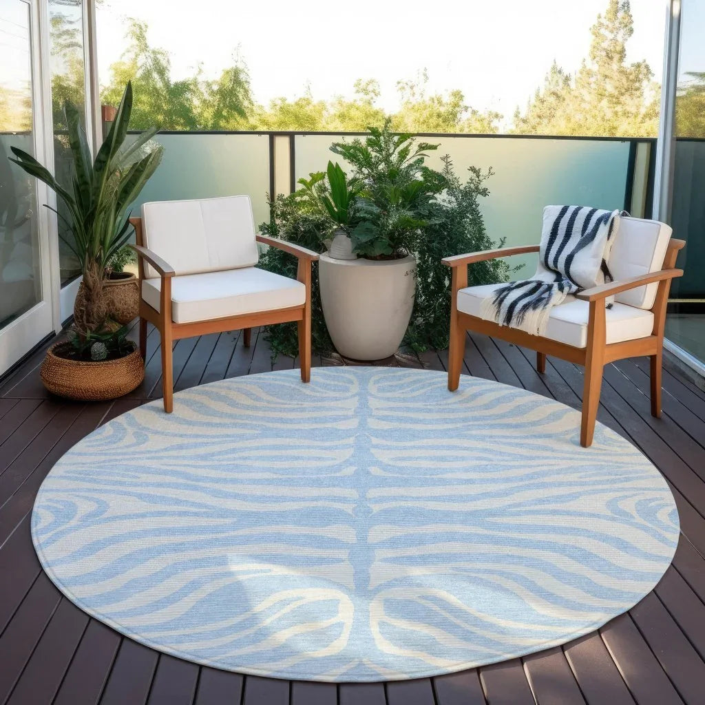 Solstice Blue Washable Indoor-Outdoor Rug-Outdoor Rugs-LOOMLAN Rugs-LOOMLAN