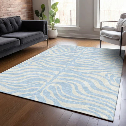 Solstice Blue Washable Indoor-Outdoor Rug-Outdoor Rugs-LOOMLAN Rugs-LOOMLAN