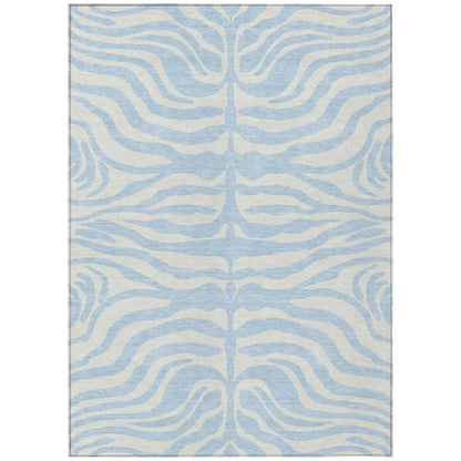 Solstice Blue Washable Indoor-Outdoor Rug-Outdoor Rugs-LOOMLAN Rugs-2'6" x 3'10"-LOOMLAN