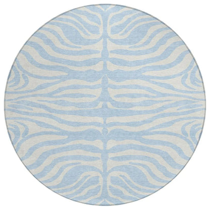 Solstice Blue Washable Indoor-Outdoor Rug-Outdoor Rugs-LOOMLAN Rugs-8' x 8'-LOOMLAN