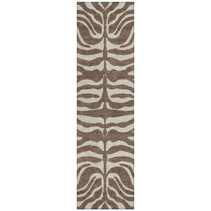 Solstice Brown Washable Indoor-Outdoor Rug-Outdoor Rugs-LOOMLAN Rugs-2'3" x 7'6"-LOOMLAN