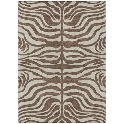 Solstice Brown Washable Indoor-Outdoor Rug-Outdoor Rugs-LOOMLAN Rugs-2'6" x 3'10"-LOOMLAN
