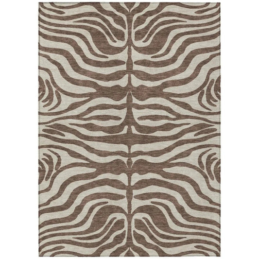 Solstice Brown Washable Indoor-Outdoor Rug-Outdoor Rugs-LOOMLAN Rugs-2'6" x 3'10"-LOOMLAN