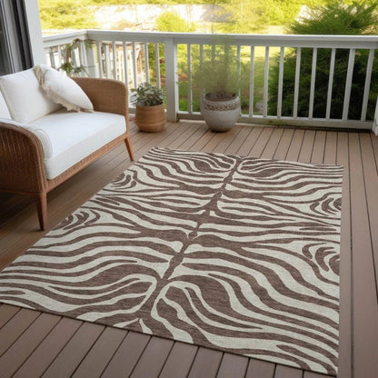 Solstice Brown Washable Indoor-Outdoor Rug-Outdoor Rugs-LOOMLAN Rugs-LOOMLAN
