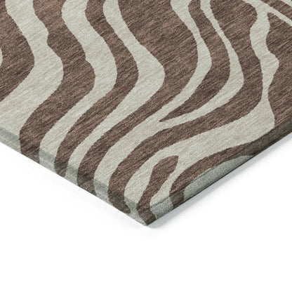 Solstice Brown Washable Indoor-Outdoor Rug-Outdoor Rugs-LOOMLAN Rugs-LOOMLAN