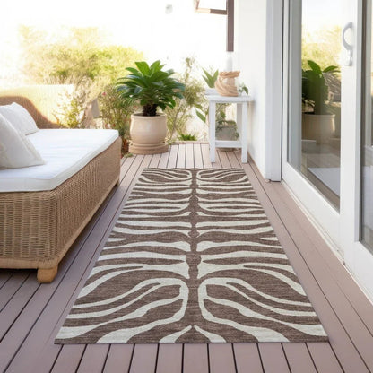 Solstice Brown Washable Indoor-Outdoor Rug-Outdoor Rugs-LOOMLAN Rugs-LOOMLAN