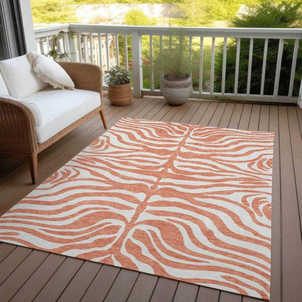 Solstice Coral Washable Indoor-Outdoor Rug-Outdoor Rugs-LOOMLAN Rugs-LOOMLAN