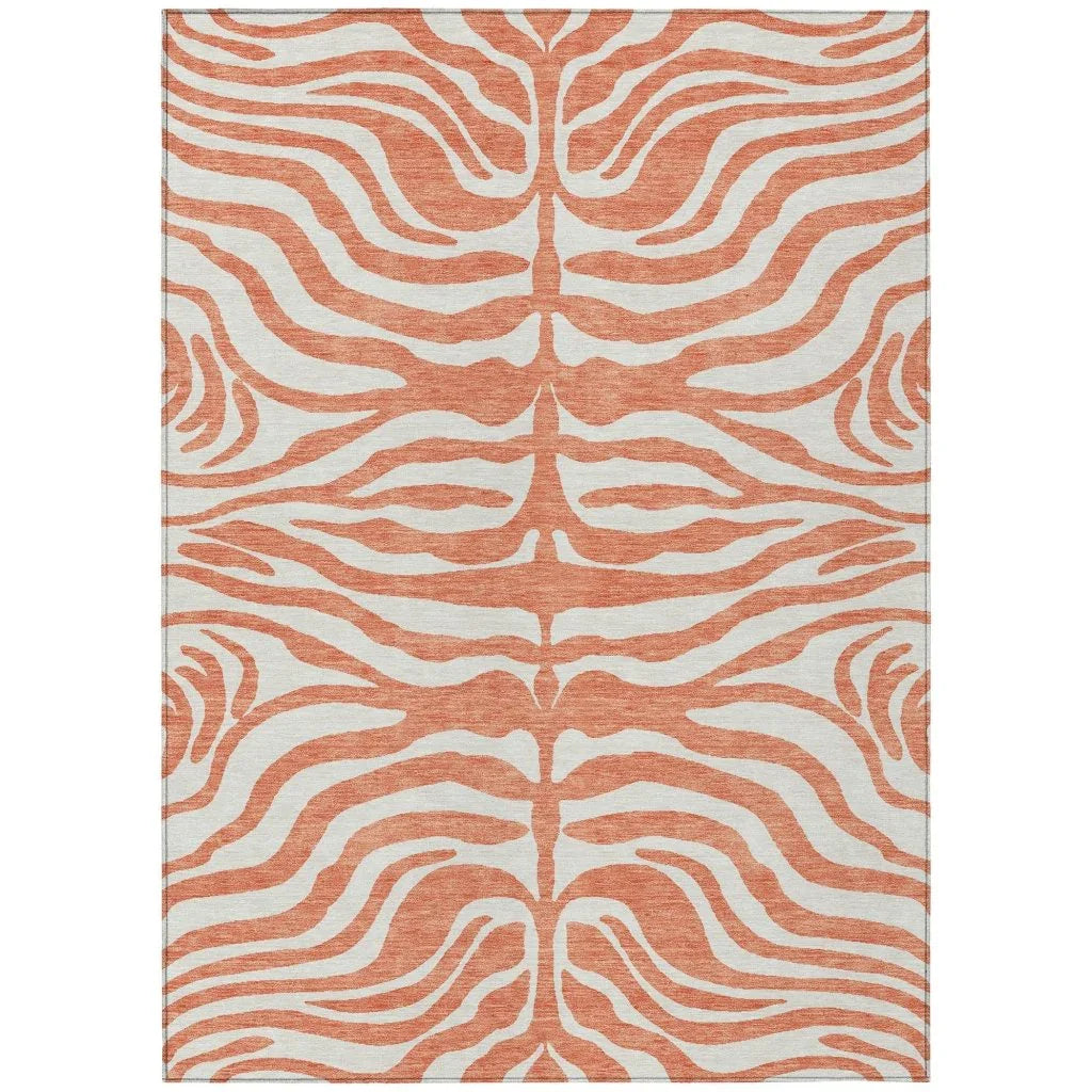 Solstice Coral Washable Indoor-Outdoor Rug-Outdoor Rugs-LOOMLAN Rugs-2'6" x 3'10"-LOOMLAN