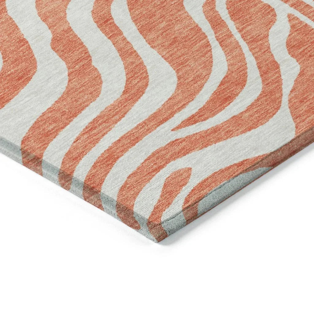 Solstice Coral Washable Indoor-Outdoor Rug-Outdoor Rugs-LOOMLAN Rugs-LOOMLAN